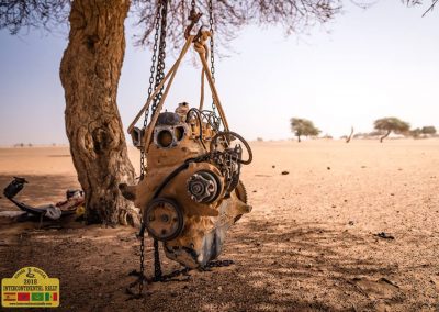 Engine in the desert during the rally