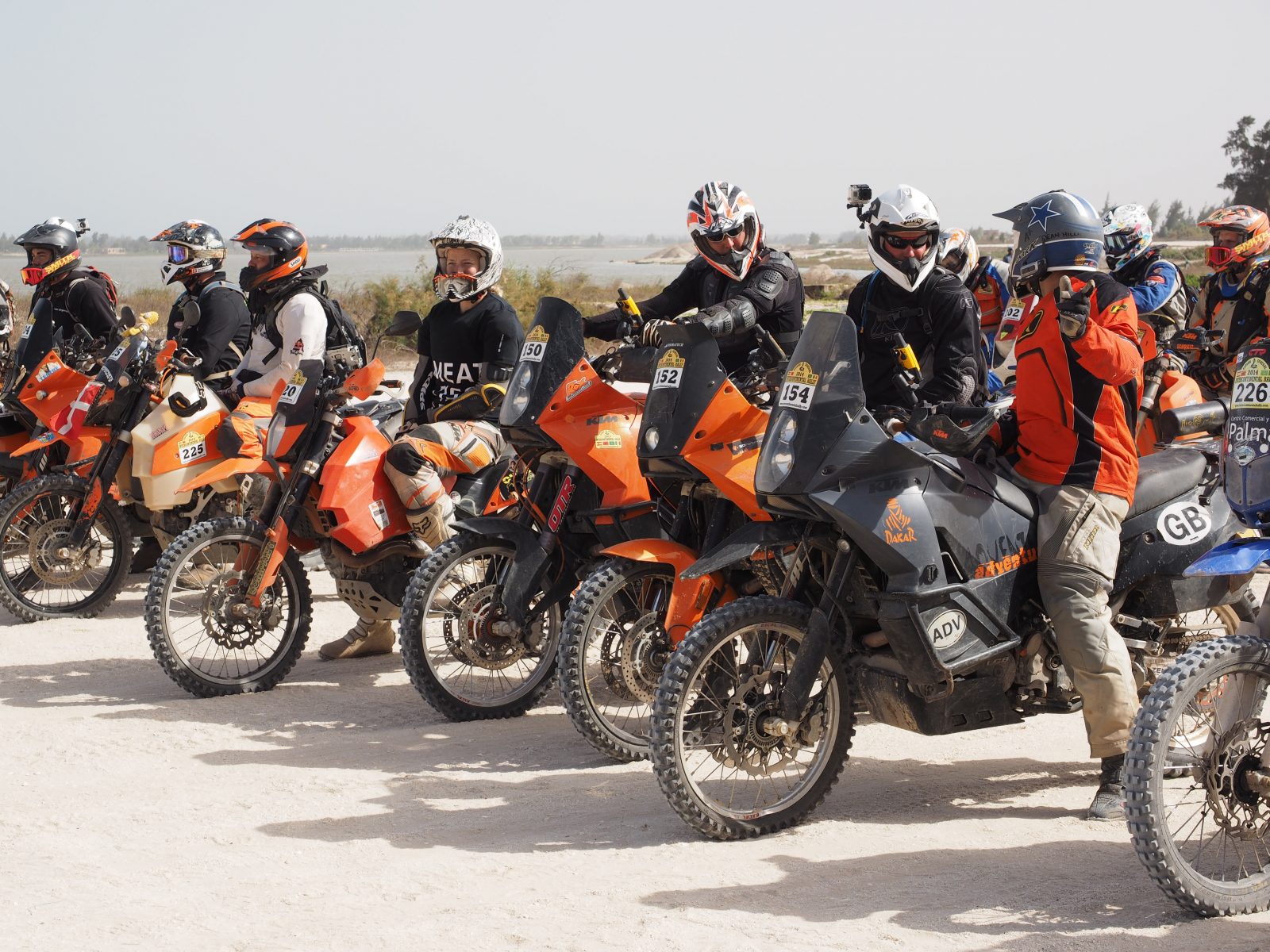 Motos at the tarting line in the Intercontinental Rally